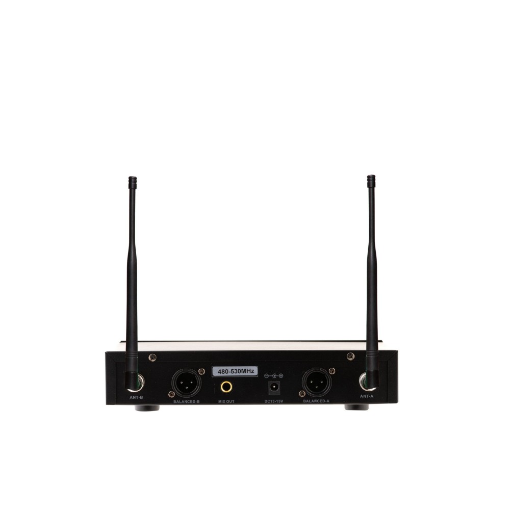 AUDIODESIGN PMU 2212 - RADIOMICROFONO 200 CH. UHF CON 2 MICROFONI A GELATO