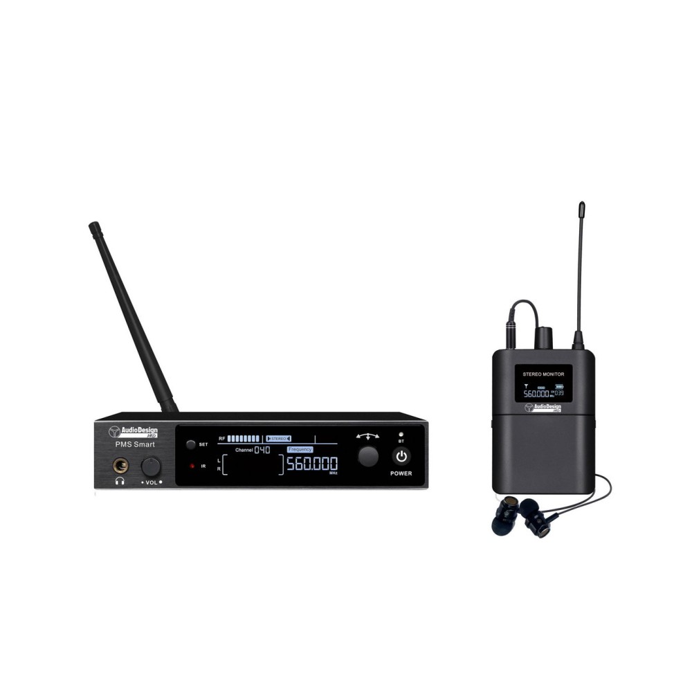 AUDIODESIGN PMS SMART - SISTEMA IEM COMPLETO DI AURICOLARI
