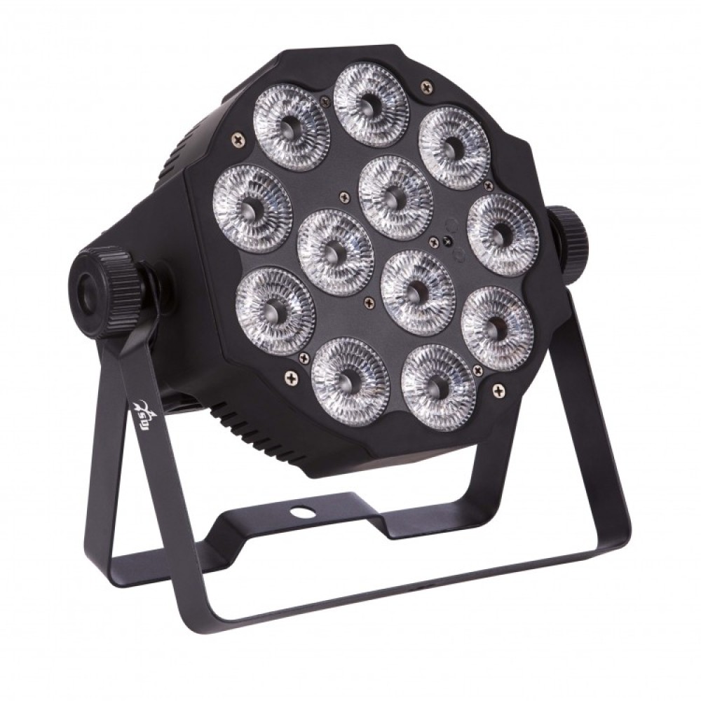 SAGITTER Slimpar12 - PROIETTORE SLIMPAR 12X8W LED RGBWAU CON TELECOMANDO IRC INCLUSO