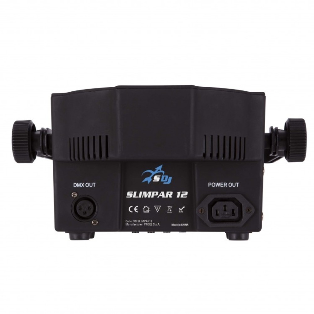 SAGITTER Slimpar12 - PROIETTORE SLIMPAR 12X8W LED RGBWAU CON TELECOMANDO IRC INCLUSO