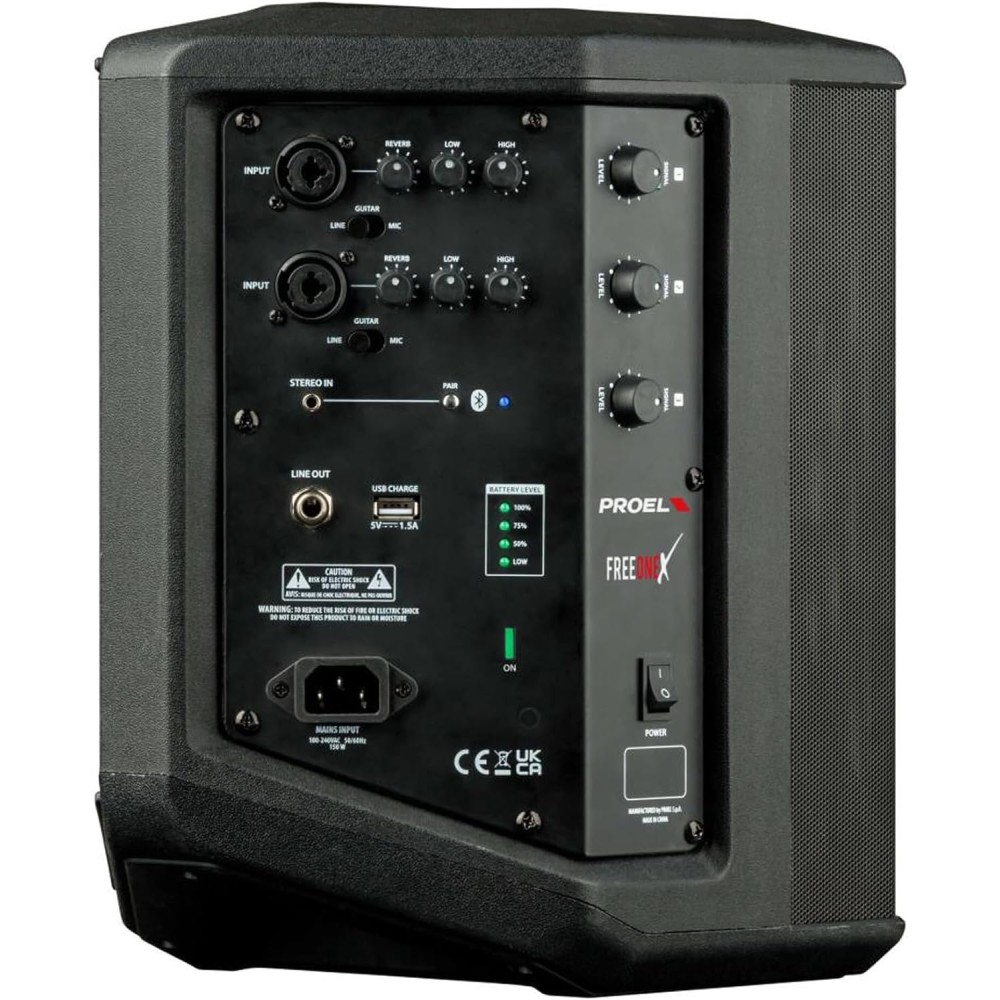 PROEL FreeOneX - SISTEMA AMPLIFICATO PORTATILE A BATTERIA BLUETOOTH CON MIXER 200 WATT
