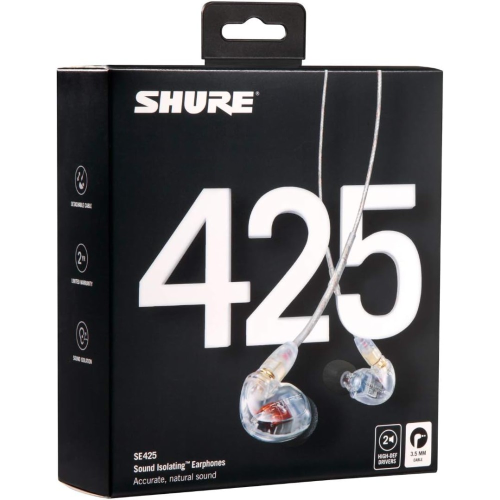 SHURE SE425 CL - AURICOLARI AD ISOLAMENTO ACUSTICO TRASPARENTI