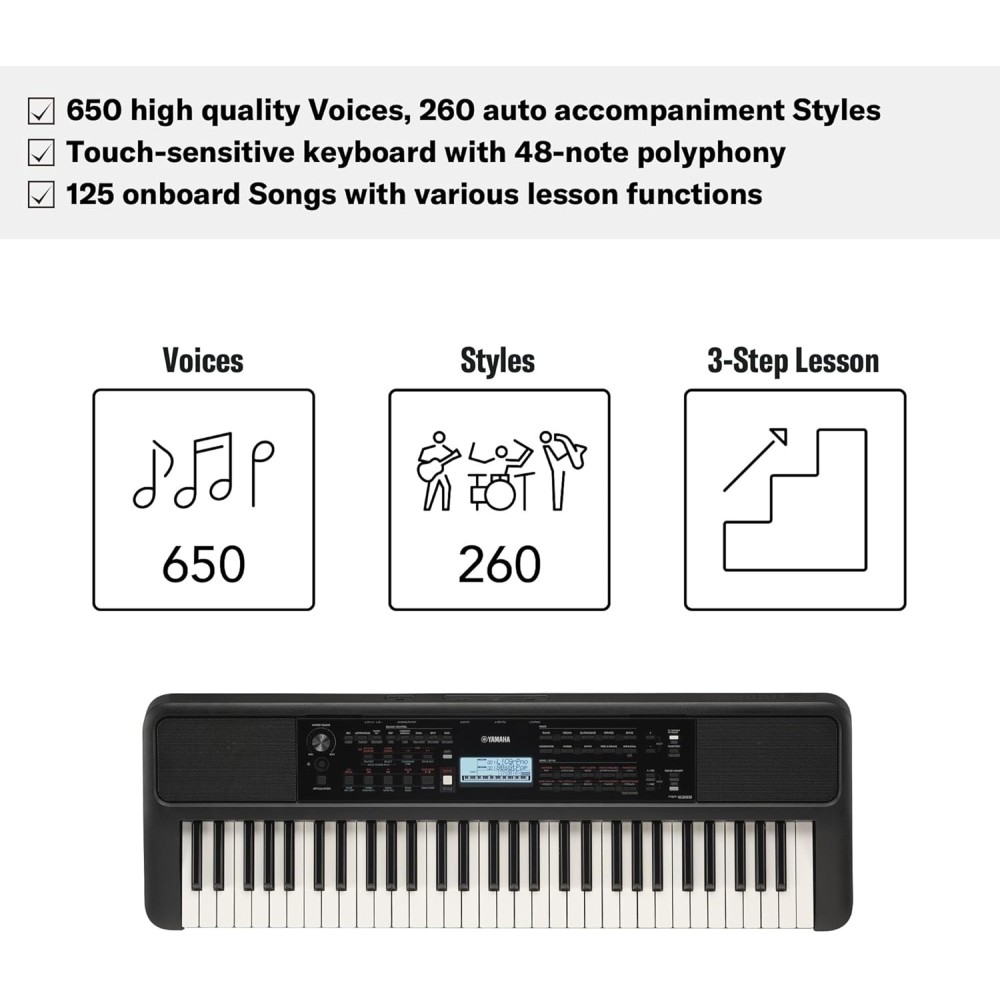 YAMAHA PSR E383 - TASTIERA TOUCH SENSITIVE 61 TASTI