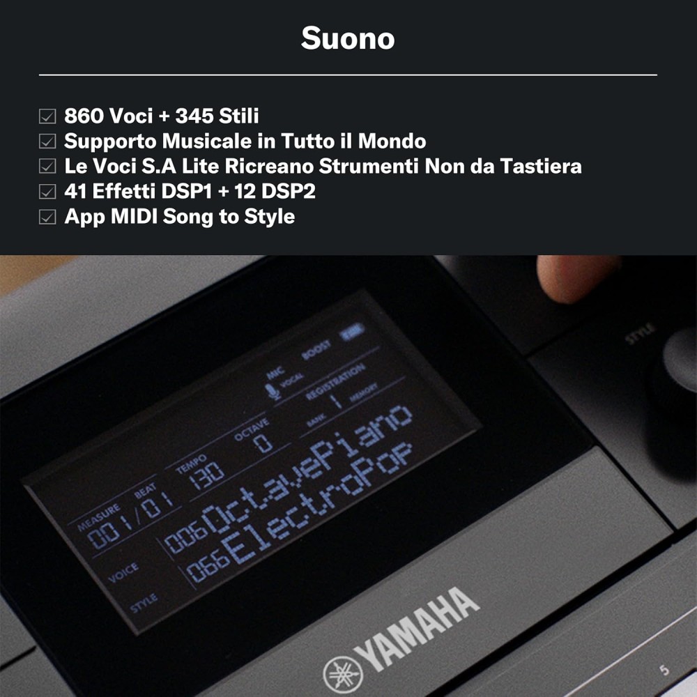 YAMAHA PSR E483 - TASTIERA PORTATILE 61 TASTI DINAMICI