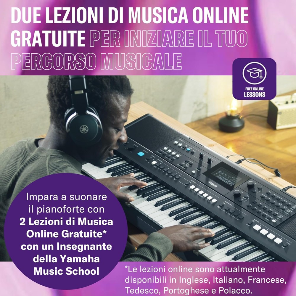 YAMAHA PSR E483 - TASTIERA PORTATILE 61 TASTI DINAMICI