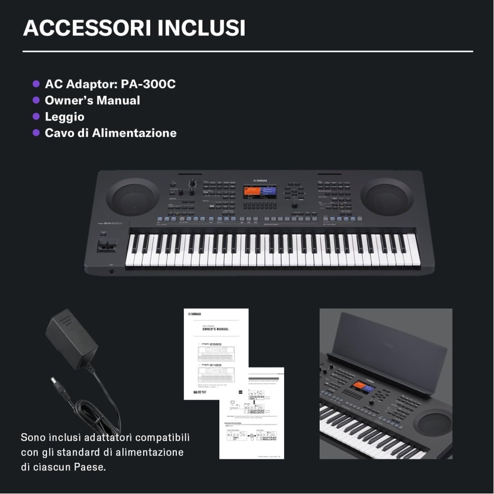 YAMAHA PSR SX620 - WORKSTATION ARRANGER A 61 TASTI CON GENERAZIONE AWM E DISPLAY A COLORI