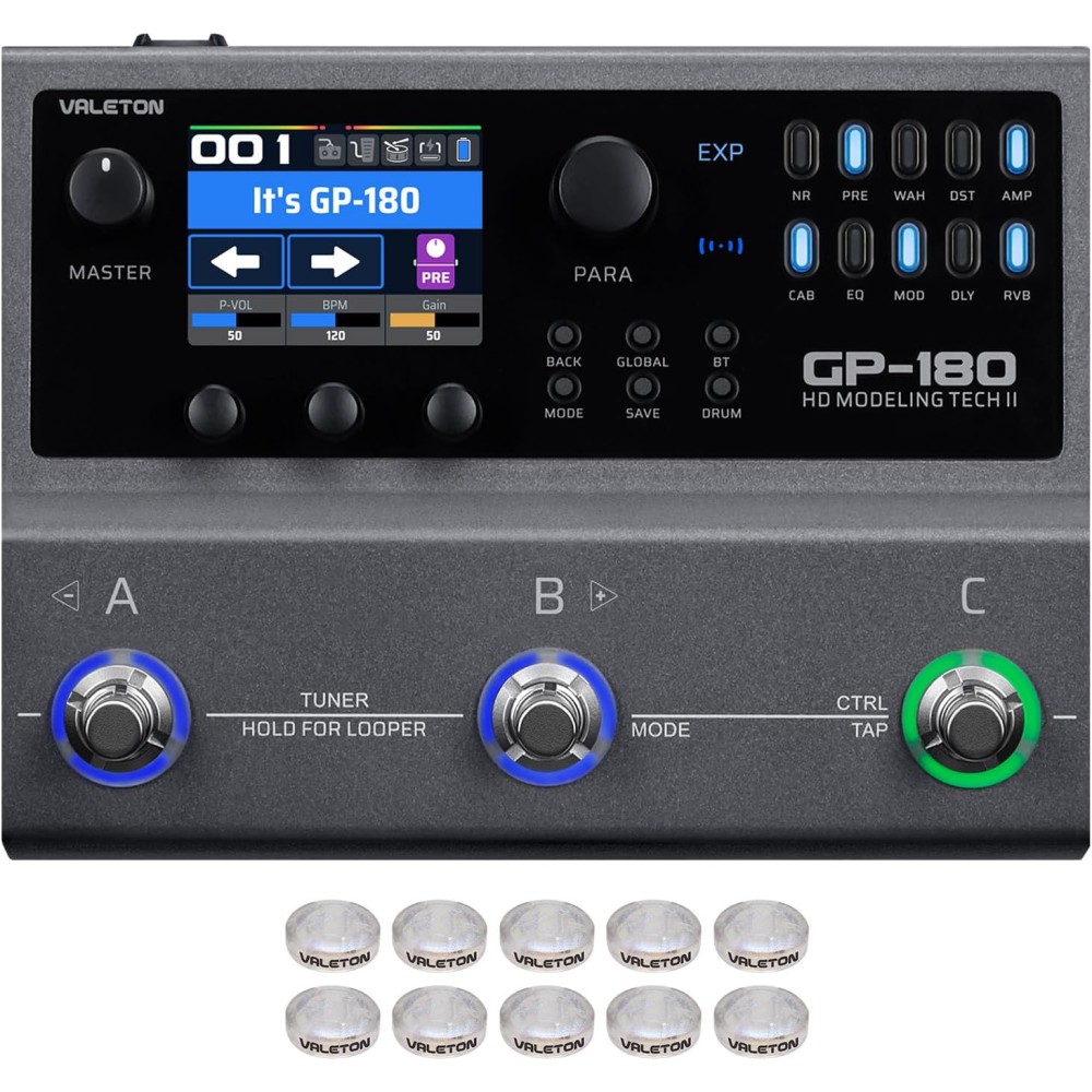 VALETON GP 180 - PROCESSORE MULTIEFFETTO PER CHITARRA E BASSO CON BATTERIA INTEGRATA