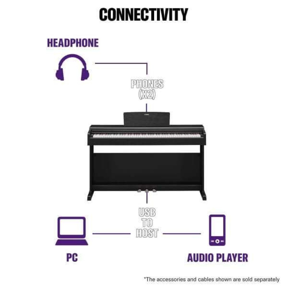 YAMAHA YDP 145 B Arius Black - PIANOFORTE DIGITALE 88 TASTI PESATI NERO