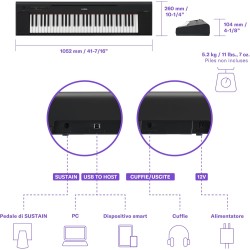 YAMAHA NP 15B Piaggero BLK - PIANOFORTE DIGITALE 61 TASTI NERO