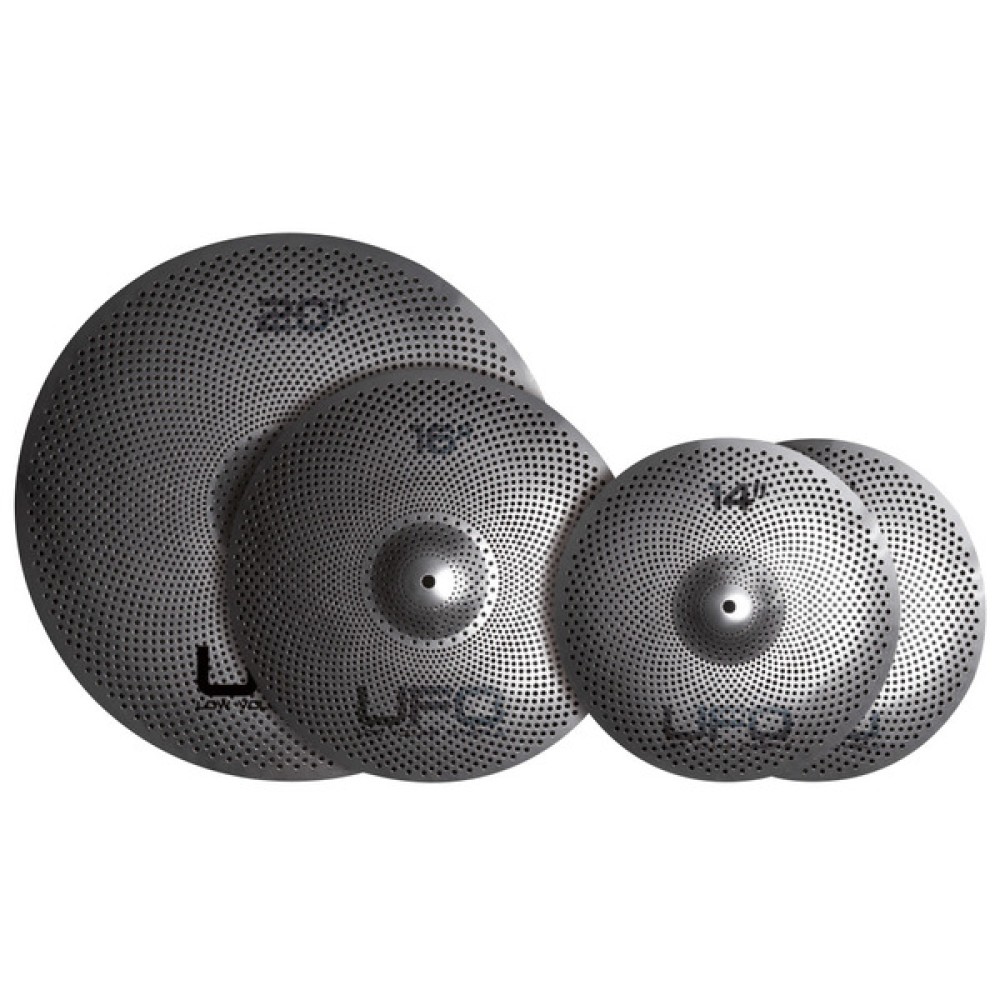 UFO Low Volume Cymbals Set 1 con Borsa - KIT 4 PIATTI PER BATTERIA A VOLUME RIDOTTO CON BORS