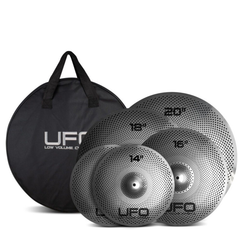 UFO Low Volume Cymbals Set 2 con Borsa - KIT 5 PIATTI PER BATTERIA A VOLUME RIDOTTO CON BORSA
