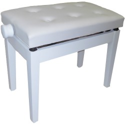 OQAN QBGM BGM SATIN WHITE - PANCA IN LEGNO PER PIANOFORTE COLORE BIANCO SATINATO CON SEDUTA BIANCA
