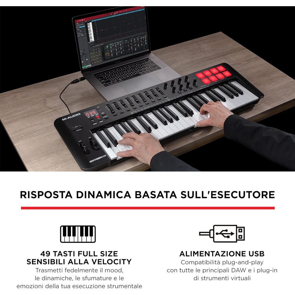 M AUDIO Oxygen 49 Mk5 - TASTIERA CONTROLLER USB MIDI 49 TASTI