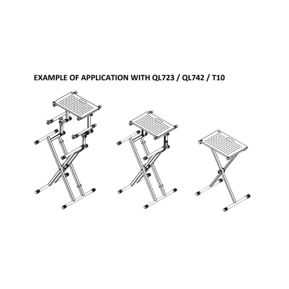 QUIKLOK TOP 001 Ripiano Metallico 54 x 35 cm - RIPIANO IN METALLO PER SUPPORTI A X