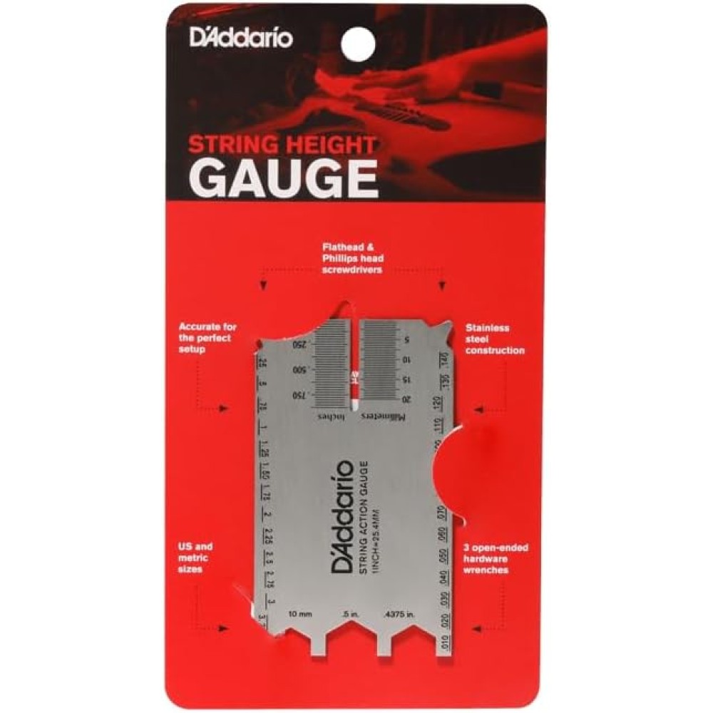 D'ADDARIO PW SHG 01 String Height Gauge - STRUMENTO PER LA MISURAZIONE DELL'ALTEZZA DI CORDE E PICKUP 