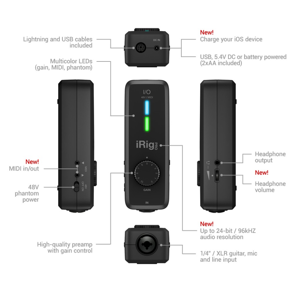 IK MULTIMEDIA iRig Pro I/O - INTERFACCIA AUDIO/MIDI PER CHITARRA