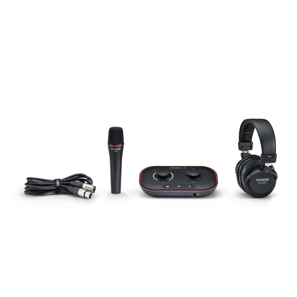 FOCUSRITE Vocaster One Studio - BUNDLE CON INTERFACCIA AUDIO USB C 1 IN E 2 OUT, MICROFONO, CUFFIA, CAVO XLR