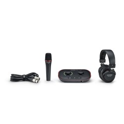 FOCUSRITE Vocaster One Studio - BUNDLE CON INTERFACCIA AUDIO USB C 1 IN E 2 OUT, MICROFONO, CUFFIA, CAVO XLR