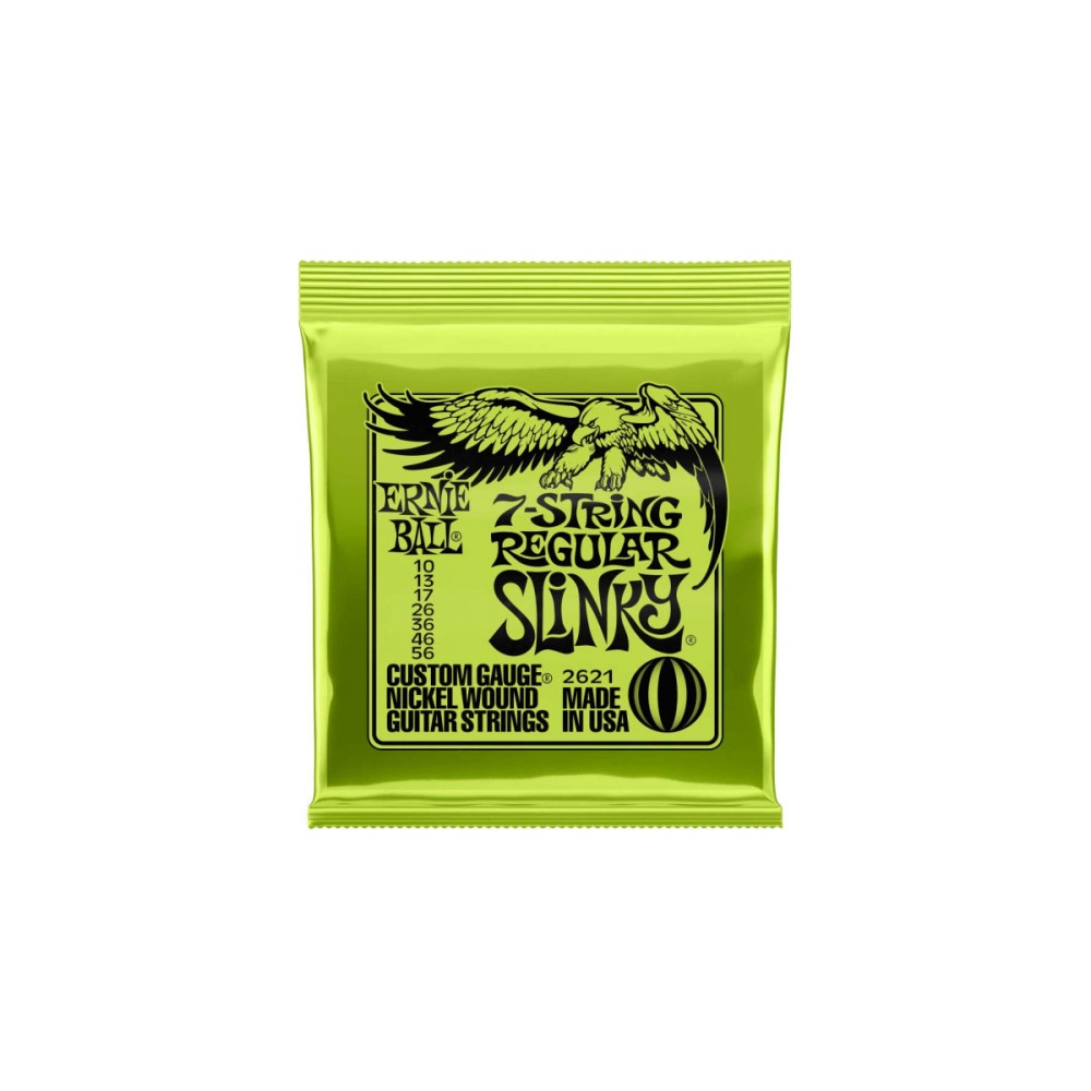 ERNIE BALL 2621 Nickel Wound Regular Slinky - MUTA CORDE NICKEL WOUND PER CHITARRA ELETTRICA 7 CORDE 010/056