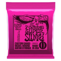 ERNIE BALL 2623 Nickel Wound Super Slinky 9 52 - MUTA CORDE PER CHITARRA ELETTRICA 7 CORDE NICKEL WOUND CUSTOM DA 009 A 052