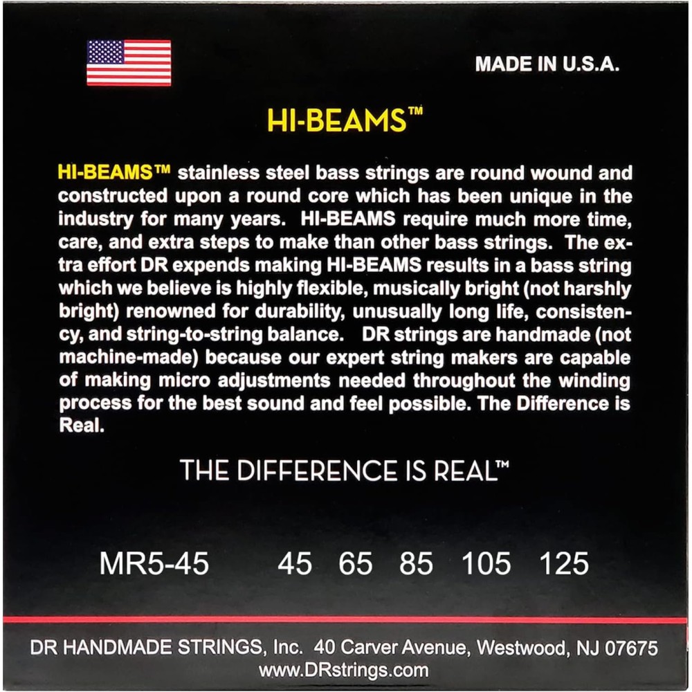 DR STRINGS MR5 45 Hi Beams - MUTA PER BASSO 5 CORDE 045/125
