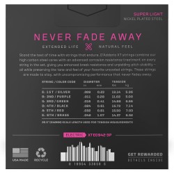 D'ADDARIO XTE0942 Super Light - MUTA CORDE PER CHITARRA ELETTRICA NICKEL PLATED 009/042