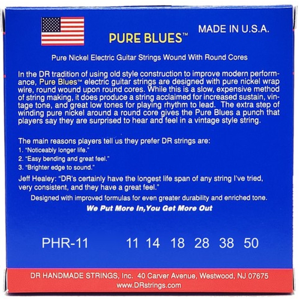 DR STRINGS PHR 11 Pure Blues Heavy - MUTA CORDE PER CHITARRA ELETTRICA NICKEL WOUND 011/050