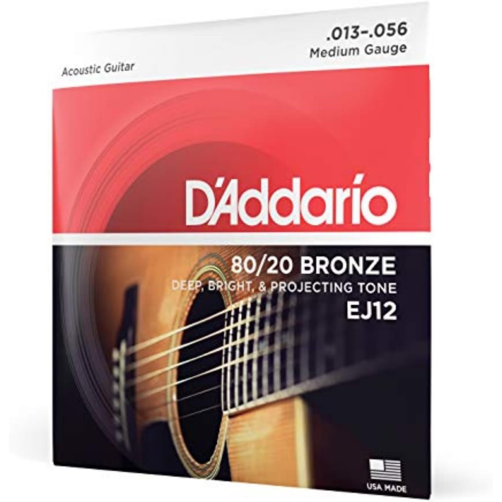 D'ADDARIO EJ12 - CORDIERA PER CHITARRA ACUSTICA 80/20 BRONZE WOUND MEDIUM 013/056