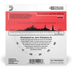 D'ADDARIO EJ12 - CORDIERA PER CHITARRA ACUSTICA 80/20 BRONZE WOUND MEDIUM 013/056