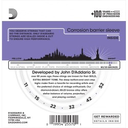 D'ADDARIO EJ13 Bronze - MUTA CORDE PER CHITARRA ACUSTICA 80/20 BRONZE WOUND CUSTOM LIGHT 010/052