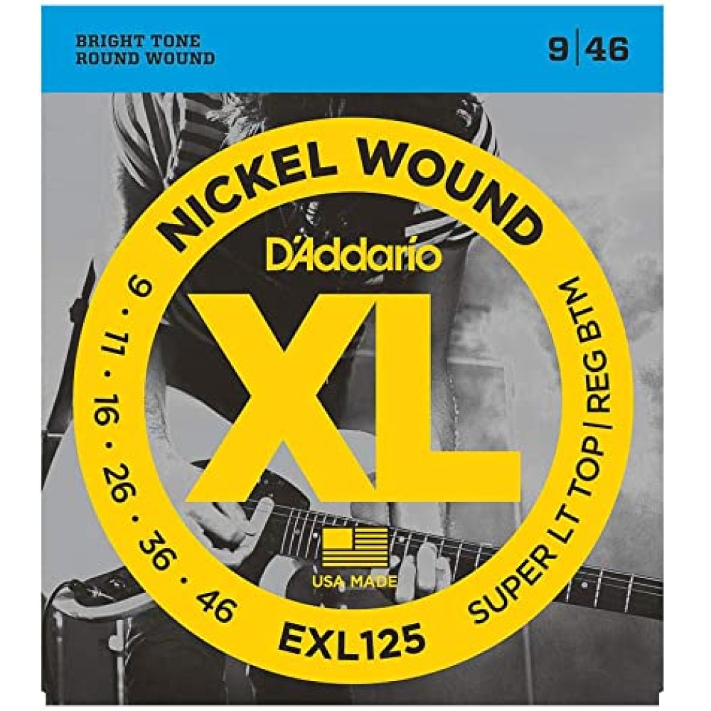 D'ADDARIO EXL125 Super Light Top / Regular Bottom - MUTA CORDE PER CHITARRA ELETTRICA NICKEL WOUND 009/046