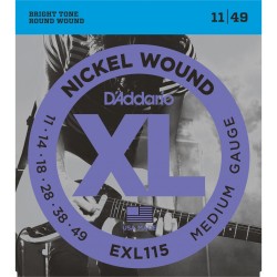 D'ADDARIO EXL115 Medium - MUTA CORDE PER CHITARRA ELETTRICA NICKEL WOUND MEDIUM 011/049