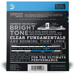 D'ADDARIO EXL165 Custom Light - MUTA CORDE PER BASSO ELETTRICO A SCALA LUNGA NICKEL WOUND 045/105