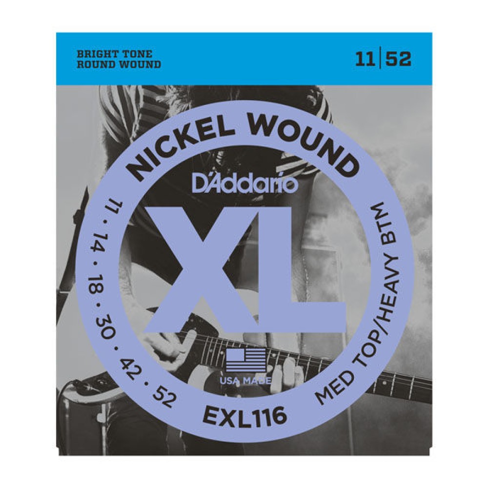 D'ADDARIO EXL116 Medium Top / Heavy Bottom - MUTA CORDE PER CHITARRA ELETTRICA NICKEL WOUND MEDIUM 011/052