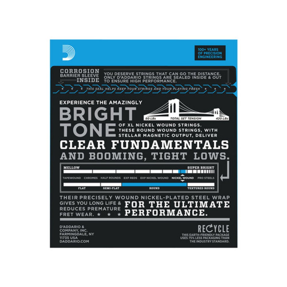 D'ADDARIO EXL220-5 Super Light - MUTA CORDE PER BASSO ELETTRICO 5 CORDE SUPER LIGHT 040 / 125