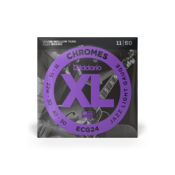 D'ADDARIO ECG24 Chromes Jazz Light - MUTA PER CHITARRA ELETTRICA FLAT WOUND 011/050