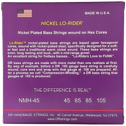 DR STRINGS Nmh 45 Nickel Lo Rider - MUTA DI CORDE PER BASSO