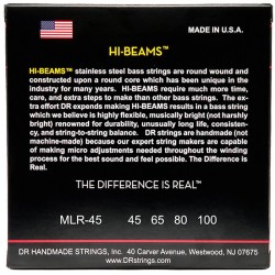 DR STRINGS MLR 45 Hi Beams - MUTA CORDE PER BASSO MEDIUM LIGHT 45/100