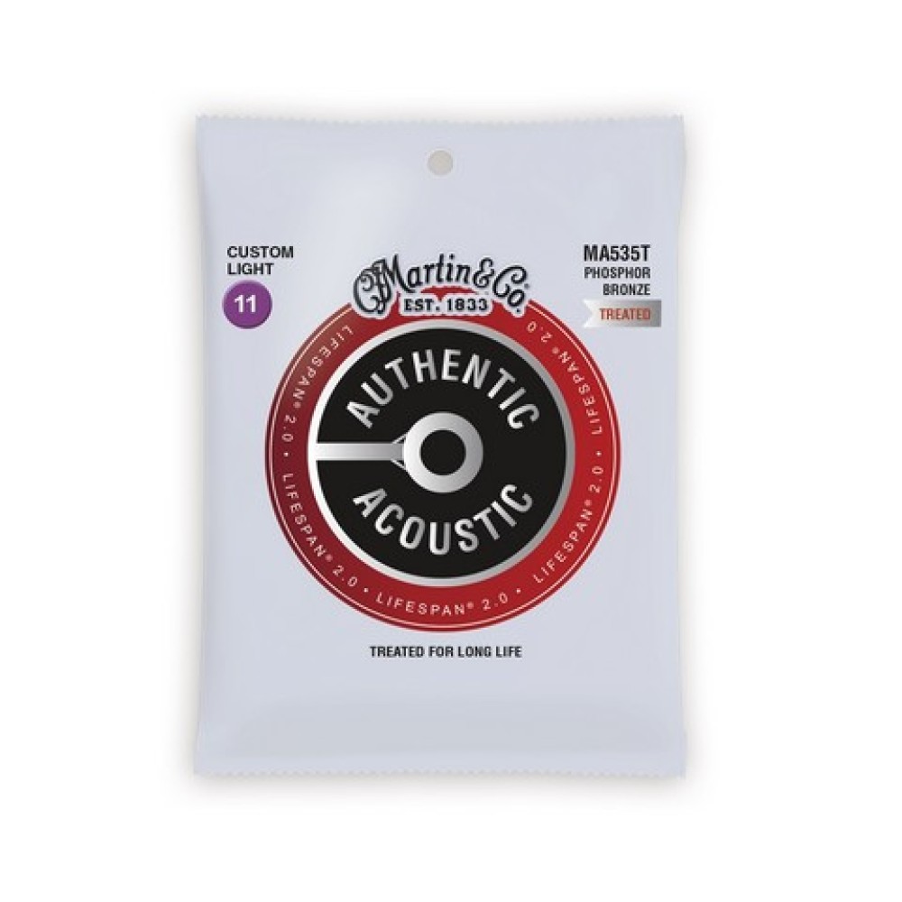 MARTIN MA535T Authentic Lifespan 2.0 Custom Light Phosphor Bronze - MUTA CORDE PER CHITARRA ACUSTICA CUSTOM LIGHT 011/052