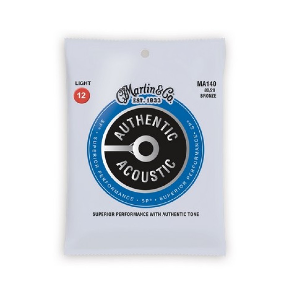 MARTIN MA140 Authentic SP 80/20 Bronze Light - MUTA CORDE PER CHITARRA ACUSTICA LIGHT 012/054