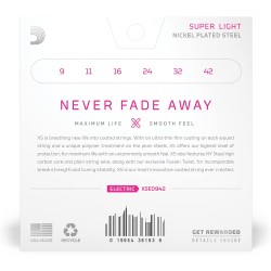 D'ADDARIO XSE0942 Coated Electric Strings Super Light - CORDE PER CHITARRA ELETRICA SUPER LIGHT 009/042