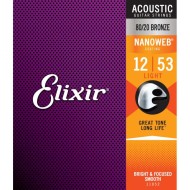 ELIXIR 11052 Nanoweb Light Acoustic Bronze - MUTA CORDE PER CHITARRA ACUSTICA LIGHT - 012/053