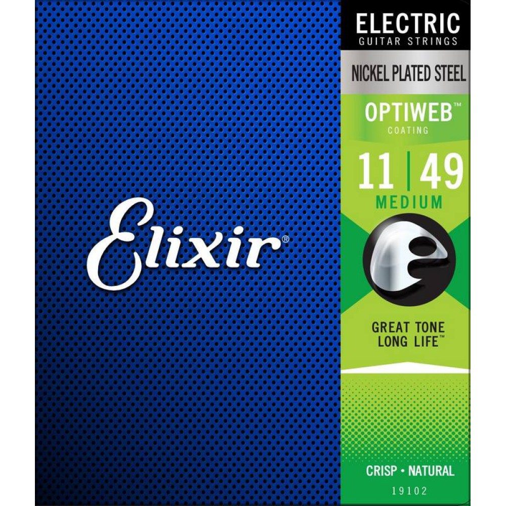 ELIXIR Optiweb 19102 Medium - MUTA CORDE PER CHITARRA ELETTRICA NICKEL WOUND 011/049
