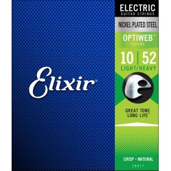 ELIXIR Optiweb 19077 Light Heavy - MUTA CORDE PER CHITARRA ELETTRICA NICKEL WOUND 010/052