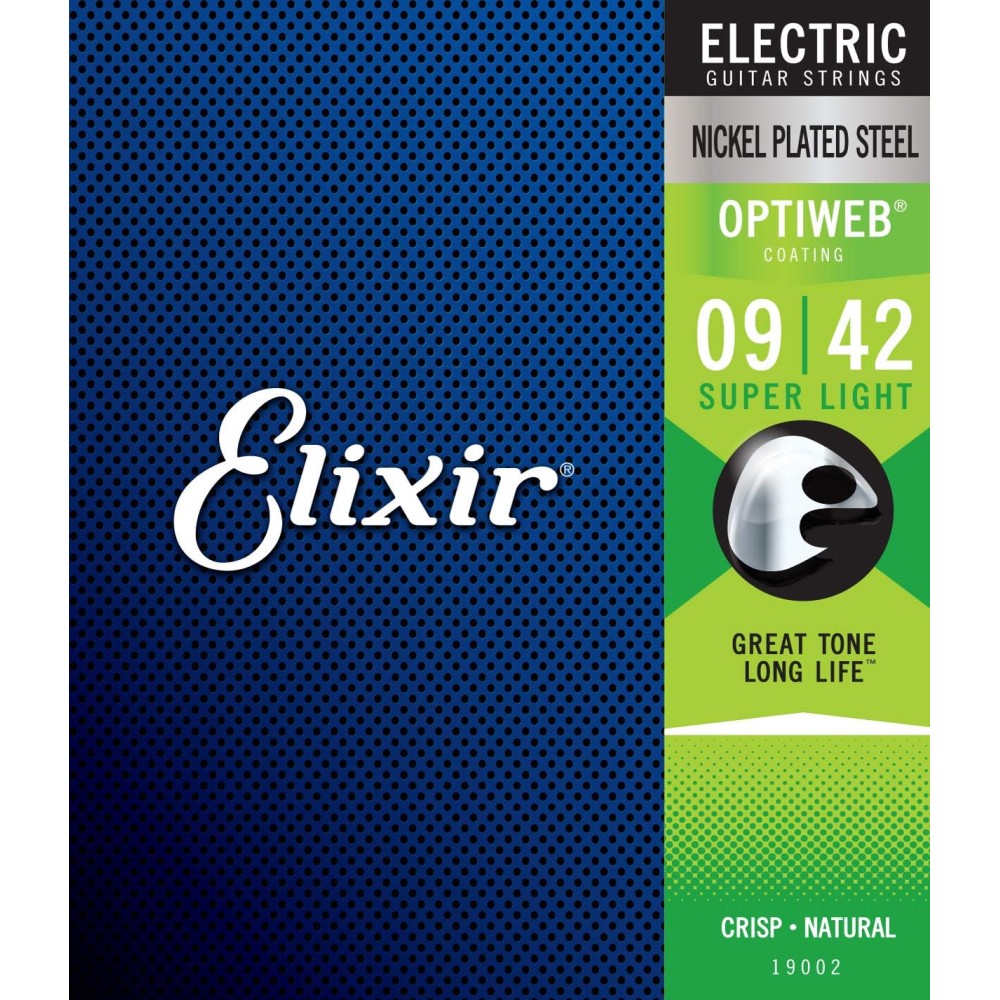 ELIXIR Optiweb 19002 Super Light - MUTA CORDE PER CHITARRA ELETTRICA NICKEL WOUND DA 009 A 042