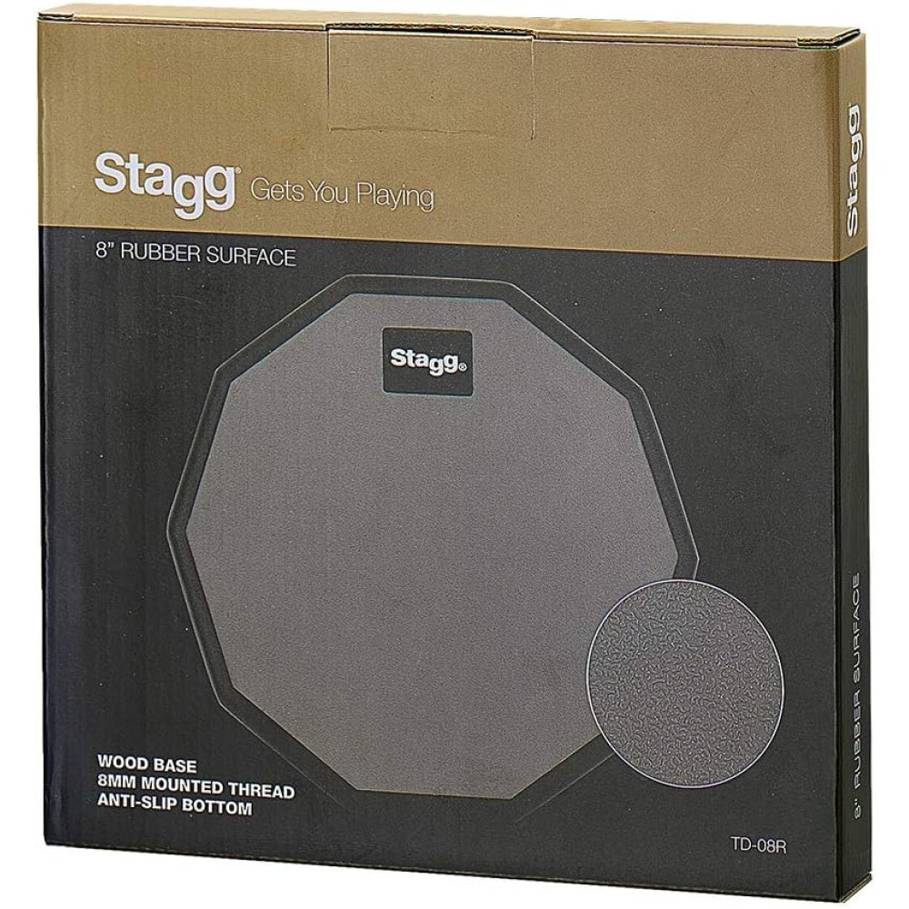 STAGG TD-08R Desktop Practice Pad - PAD DESKTOP DA ALLENAMENTO 8" DECAGONALE