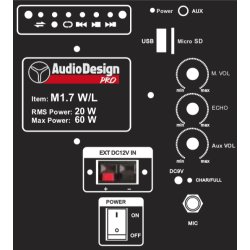 AUDIODESIGN M1 7 W/L - Diffusore a Batteria con Mic. Wireless