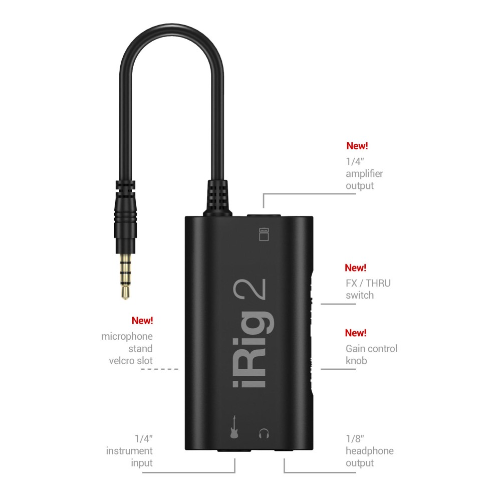 IK MULTIMEDIA iRig 2- INTERFACCIA PER CHITARRA PER IPHONE, IPOD TOUCH, IPAD, MAC